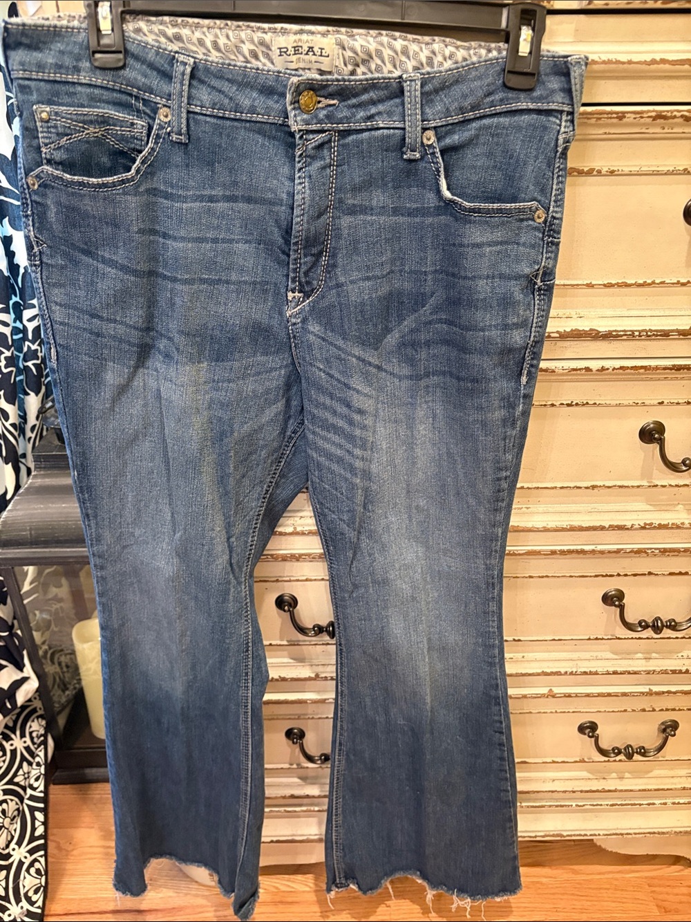 Ariat Women's Medium Blue Flared Wide-Leg Jeans
